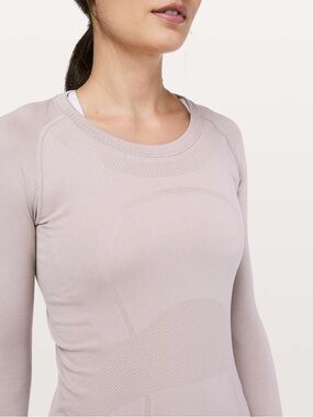 lululemon athletica Seamless Long Sleeve Top — Pale Mauve